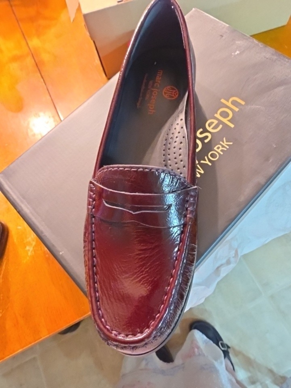 NEW Marc Joseph East Village Penny Loafer - Wine Us 8 Or 39 Nib Women